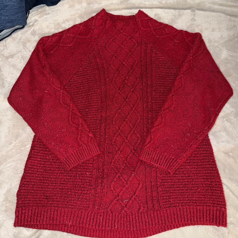 Red Cable Knit Sweater